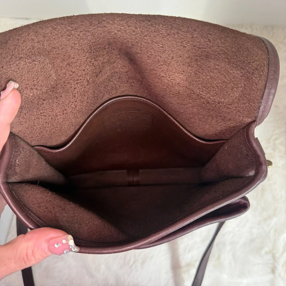 Vintage Coach Station Bag 5130 Brown Glove Tanned Leather USA Crossbody Purse